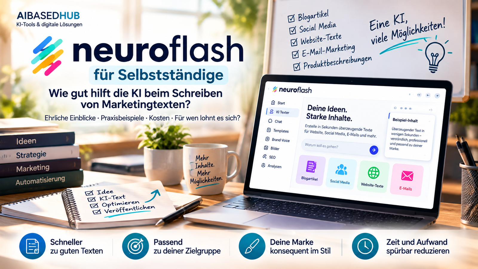 Neuroflash für Selbstständige: Wie gut hilft die KI beim Schreiben von Marketingtexten?